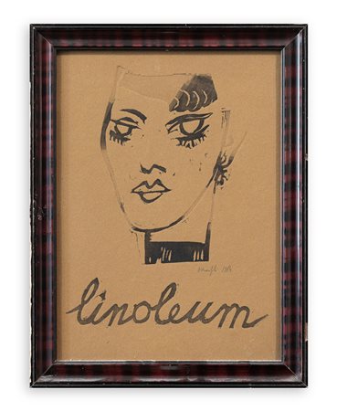 ALBERTO MANFREDI (1930-2001) Linoleum, 1984 Linoleumgrafia cm 36x26 Firma e...