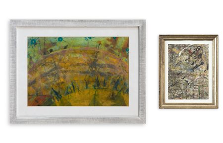 CARLO BACCI Lotto unico di 2 opere: Senza Titolo, 1997 Olio su carta cm...