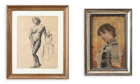 ANONIMO Lotto unico di 2 opere: Senza Titolo China su carta cm 32x24,5 Opera...