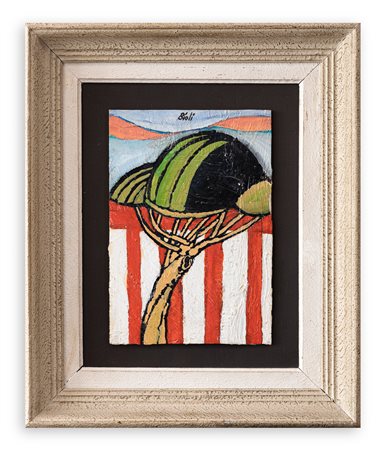 ENZO BIOLI (1932) Senza Titolo Olio su compensato cm 28x19,5 Firma al fronte