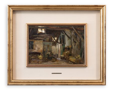 RICCARDO GALLI (1869-1944) - Mandello - Interno rustico
