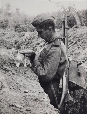 Georgy  Lipskerov (attribuito a) (1896 - 1977)  - Senza titolo (Incontro con il gattino), 1960s