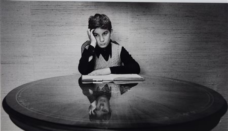 Renzo Muratori (attribuito a) (1927 - 1992)  - Senza titolo (Bambino che studia), 1970s