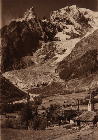 Alessio Nebbia (attribuito a) (1896 - 1975)  - Senza titolo (Entreves e il Monte Bianco), 1930s