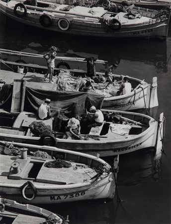 Werner Stuhler (1927)  - Senza titolo (Barche nel sud della Francia), 1950s