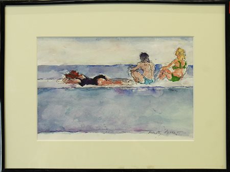 WALTER PIACESI, "Figure lungo il molo", 2004