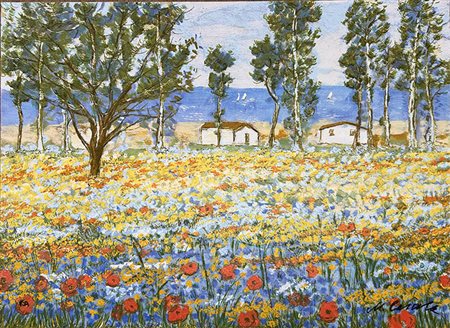 Michele Cascella, "Podere a Ortona", 1984