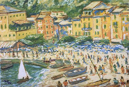 Michele Cascella, "Portofino vivace", 1984
