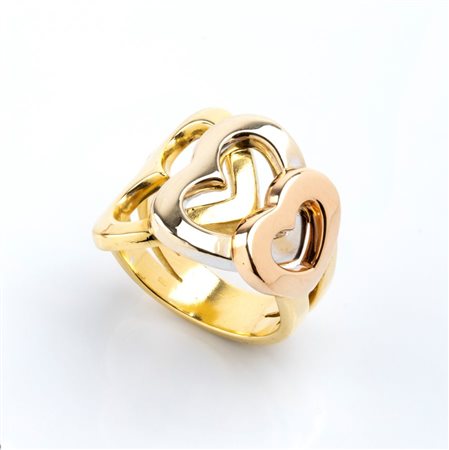 MASSONI  
Anello in oro giallo, rosa e bianco 
 