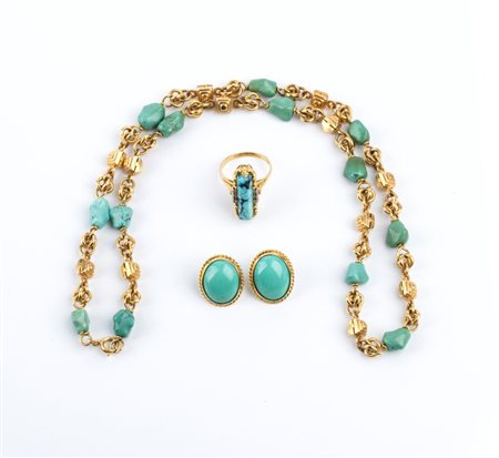  
Parure in oro e turchesi Anni '80
 