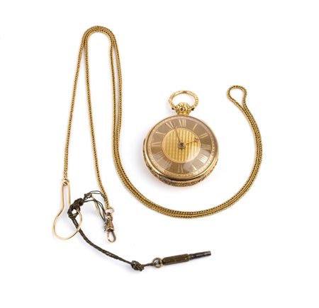  
Orologio da tasca in oro 18k con catena Londra 1815
 