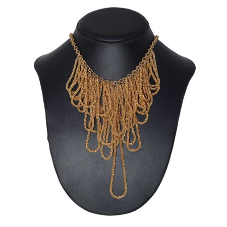 Bozart Bijoux - Collana con catena dorata e filigranata, 1970s