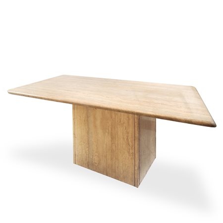 Tavolo in marmo travertino bianco