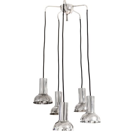 Prod. Stilnovo - Lampadario cromato a 5 luci