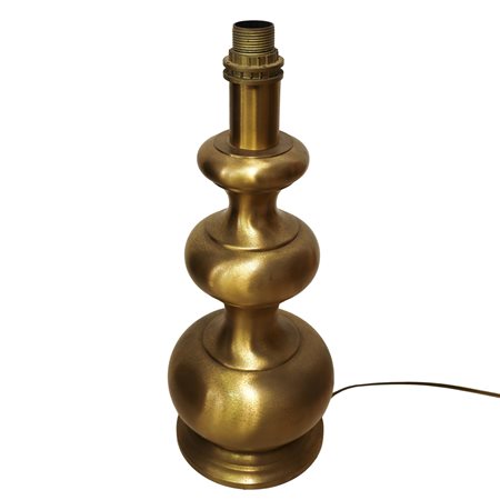 Grande lampada da tavolo in ottone dorato.