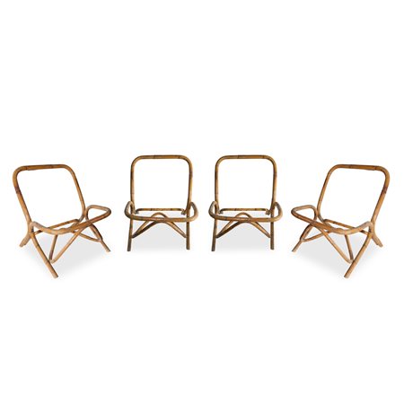 N°4 Sedie in rattan color legno da rivestire