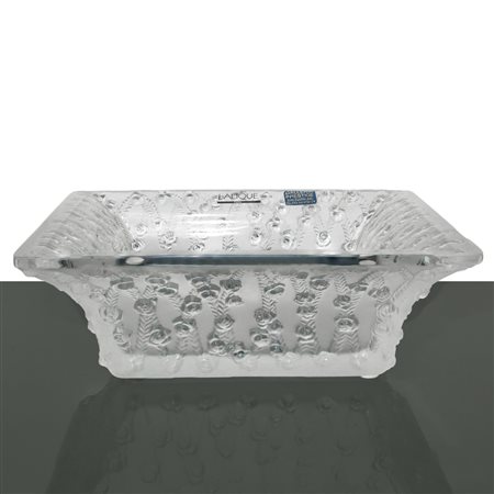 Lalique France (1888)  - Centro tavola in cristallo satinato con motivo a rose