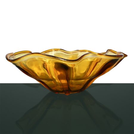 Centrotavola in vetro ambrato