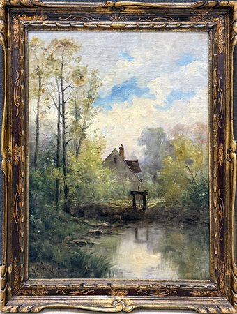 SCUOLA FRANCESE, "Paesaggio", XIX secolo