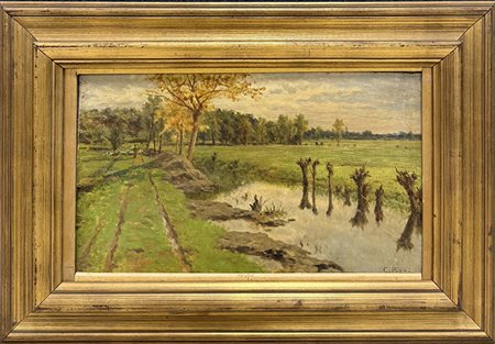 CARLO PIZZI, "Veduta di campagna"