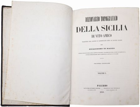 Vito Amico (Catania 1697 - Catania 1762)  - Dizionario topografico della Sicilia, 1858