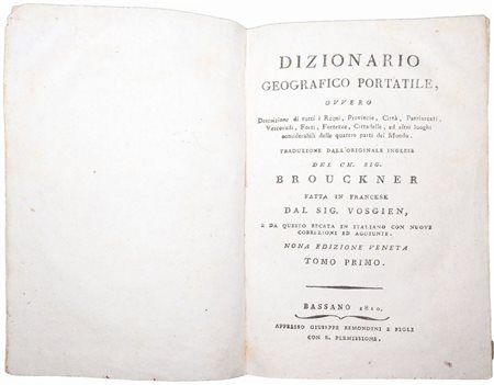 Dizionario geografico portatile, 1810