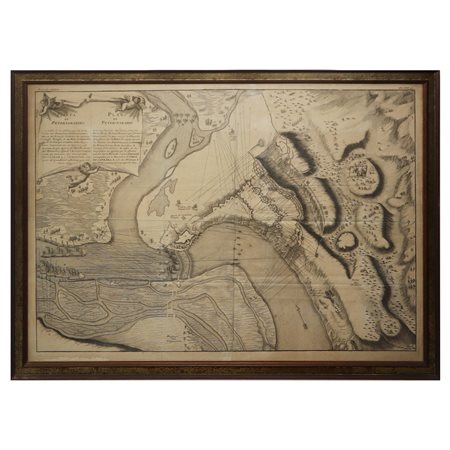 Pianta di Petervaradino: battaglia tenutasi tra le truppe imperiali e le truppe ottomane al comando del Gran visir nel 1716, 1732