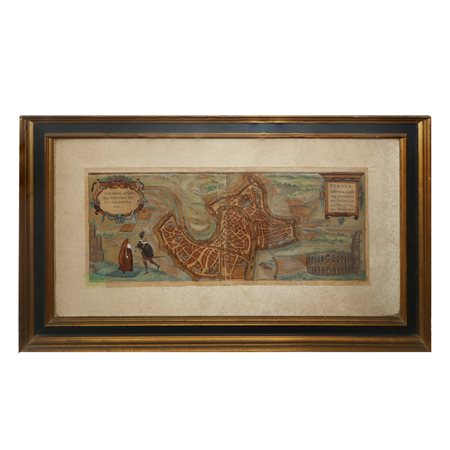 Frans Hogenberg - Braun  Georg (Mechelen 1535 - Colonia 1590, 1541 - 1622)  - Pianta di Verona