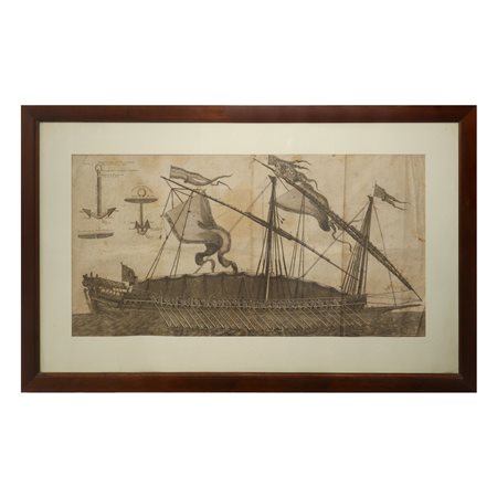 Jacques-Nicolas Bellin (Parigi 1703 - Versailles 1772)  - Descrizione di una galea e della sua ancora, 1765