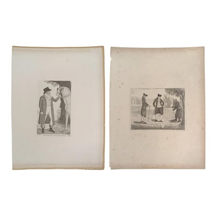John  Kay (1742 - 1826)  - Coppia di stampe umoristiche