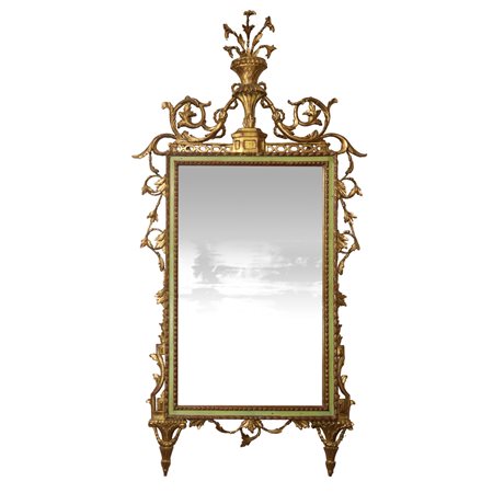 Specchiera dorata con cimasa, late 19° /20°  secolo