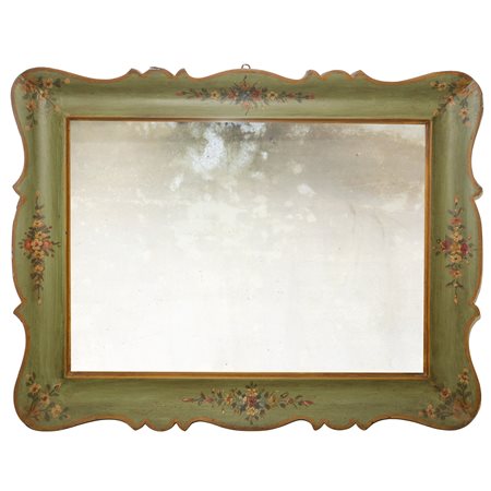 Specchiera a vassoio laccata e dipinta, 19°  secolo