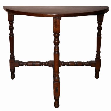 Console a mezzaluna in legno di noce, 19°  secolo