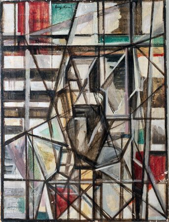 Enzo Rossi (Perugia 1915 – Roma 1998), "Composizione astratta", 1954.