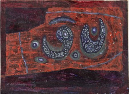 Kristian Torjussen (Oslo 1919 - ?), "Green and red 2", 1960.