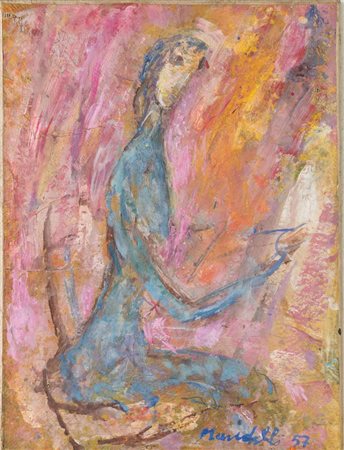 Pompilio Mandelli (Luzzara 1912 - Bologna 2006), "La pittrice", 1957.