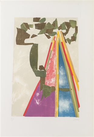 André Lanskoy (Mosca 1902 - Parigi 1976), "Composizione in verde" da “Journal d’un fou”, 1976.