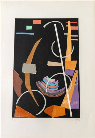 André Lanskoy (Mosca 1902 - Parigi 1976), "Composizione in nero" da “Journal d’un fou”, 1976.