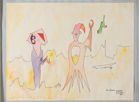 Maurice Henry (Cambrai 1907 - Milano 1984), "Sa chasse", 1973.