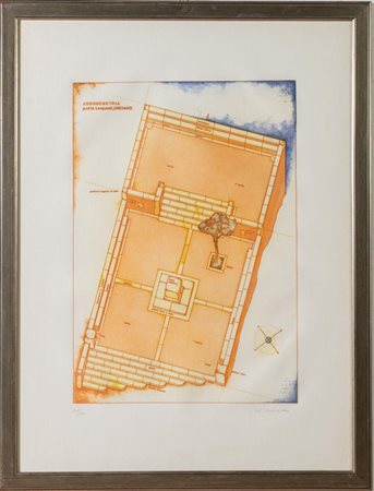 Giò Pomodoro (Orciano di Pesaro 1930 - Milano 2002), "Assonometria p.etta Leopardi, Orciano".