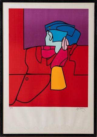 Valerio Adami (Bologna 1935), "Guardia rosso e blu"