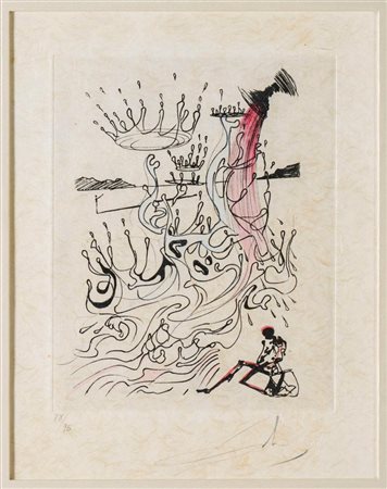 Salvador Dalì (Figueres 1904 – 1989), "Fleuve d'abondance", dalla serie Poèmes de Mao Tse-Toung, 1967.