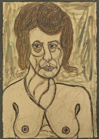 Pietro Ghizzardi (Viadana 1906 - Boretto 1986), "Ritratto di anziana", 1971.