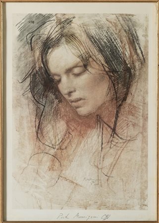 Pietro Annigoni (Milano 1910 - Firenze 1988), "Volto di giovane donna".