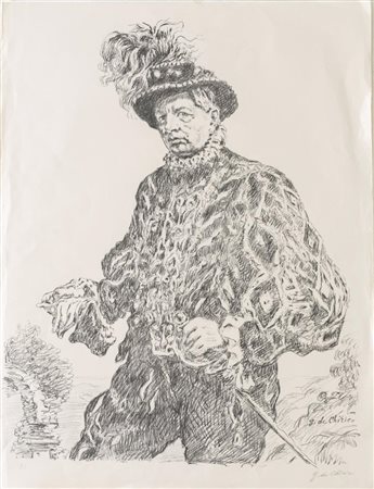Giorgio De Chirico (Volo 1888 - Roma 1978), "Autoritratto in costume", 1953.