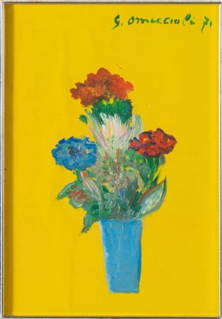 Giovanni Omiccioli (Roma 1901 - 1975), "Fiori", 1971.
