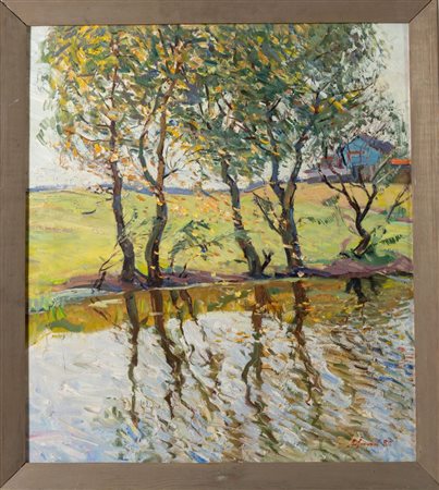 Alexander Mikhailovich Lopukhov (Kiev 1925 - 2009), "Riflesso d'alberi", 1980.