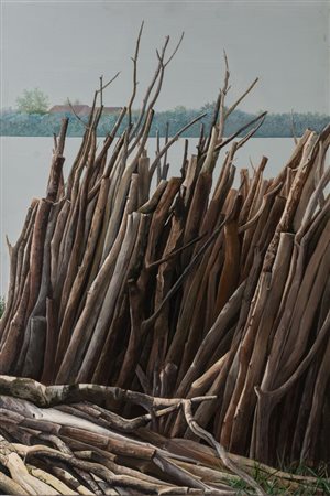 Enzo Morelli (Bagnacavallo 1896 – Bogliaco del Garda 1976), "Argine al fiume", 1992.