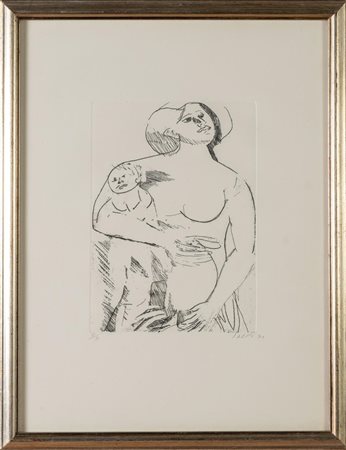 Bruno Saetti (Bologna 1902 - 1984), “Maternità”, 1972.