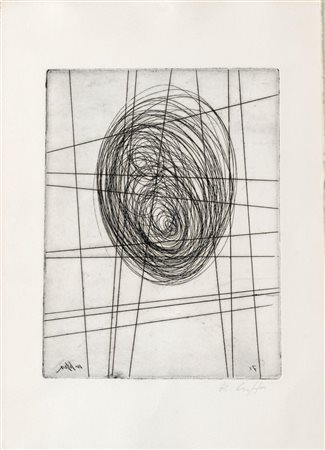 Roberto Crippa (Monza 1921 - Bresso 1972), "Spirale con griglia", 1971.